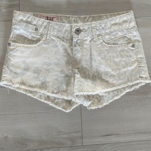 NWOT leopard print cream shorts